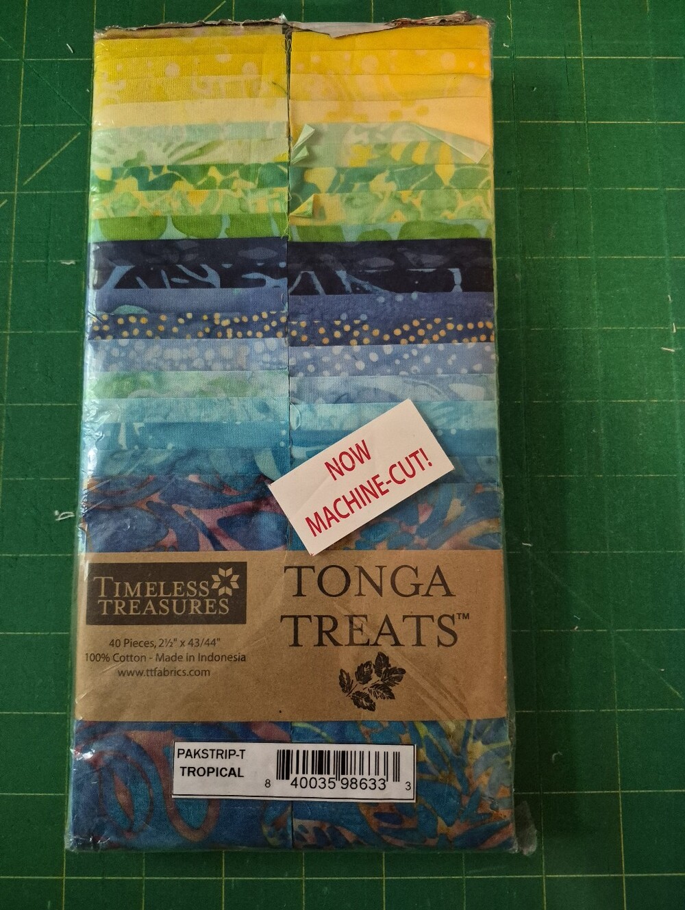 Timeless Treasures Tonga Treats Batik Fabric Pack - Tropical Blues & Greens